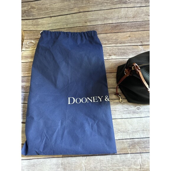 Dooney & Bourke Dillen Crossbody Satchel Navy & Tan Pebbled Leather - Picture 3 of 12